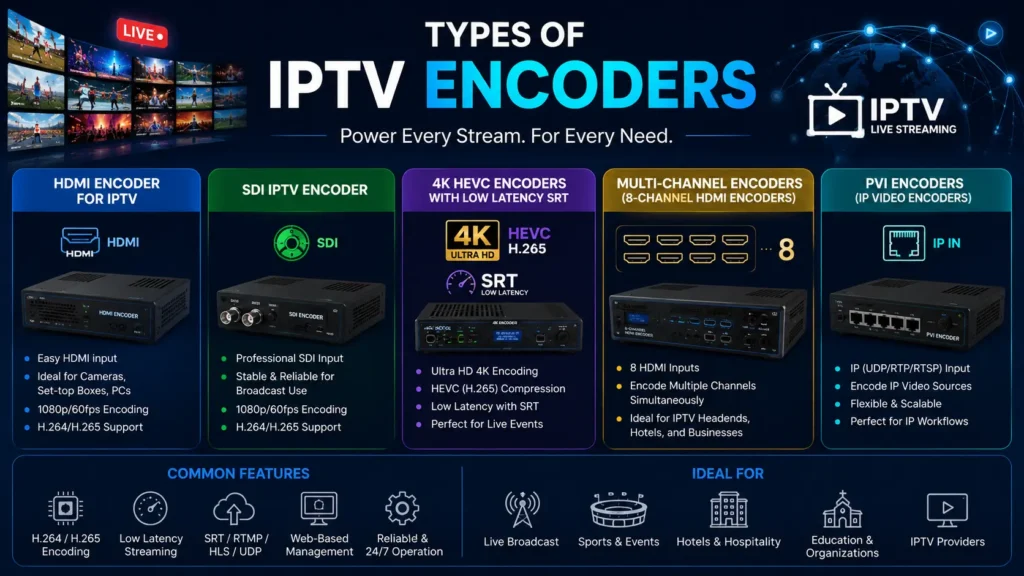 Types of IPTV Encoders